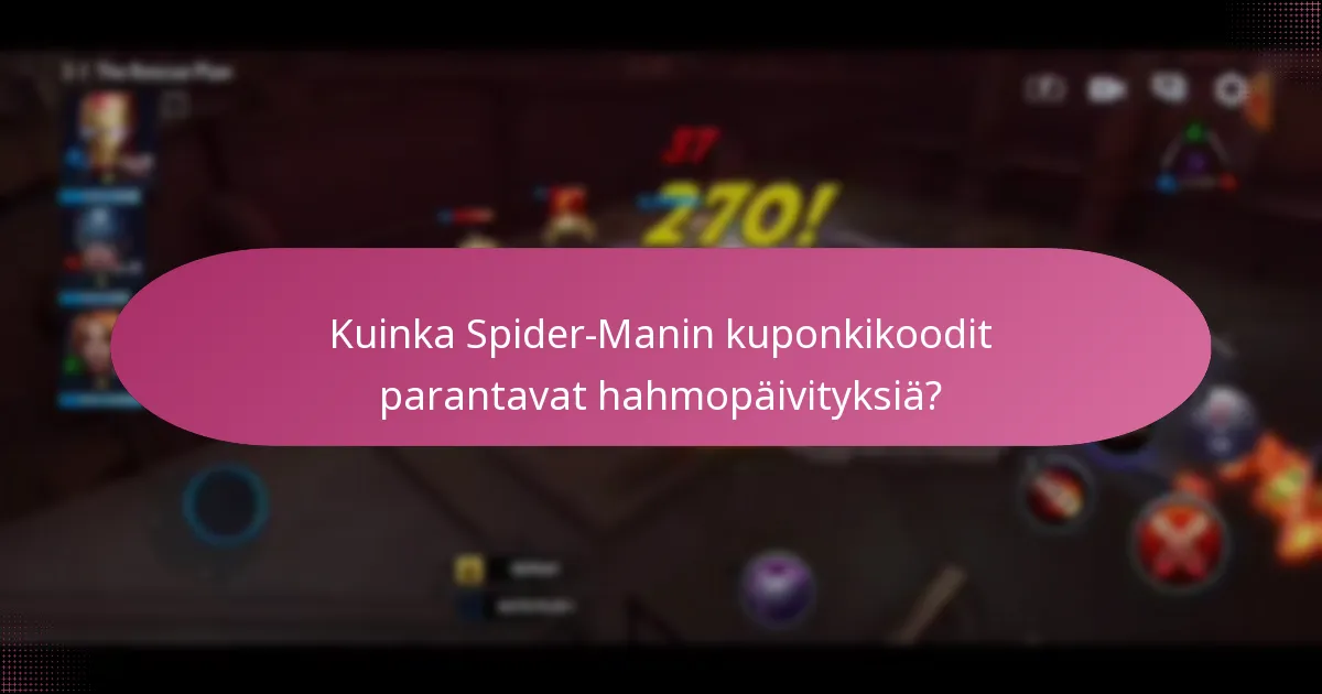 Mitkä promootiotapahtumat sisältävät Spider-Manin kuponkikoodeja?