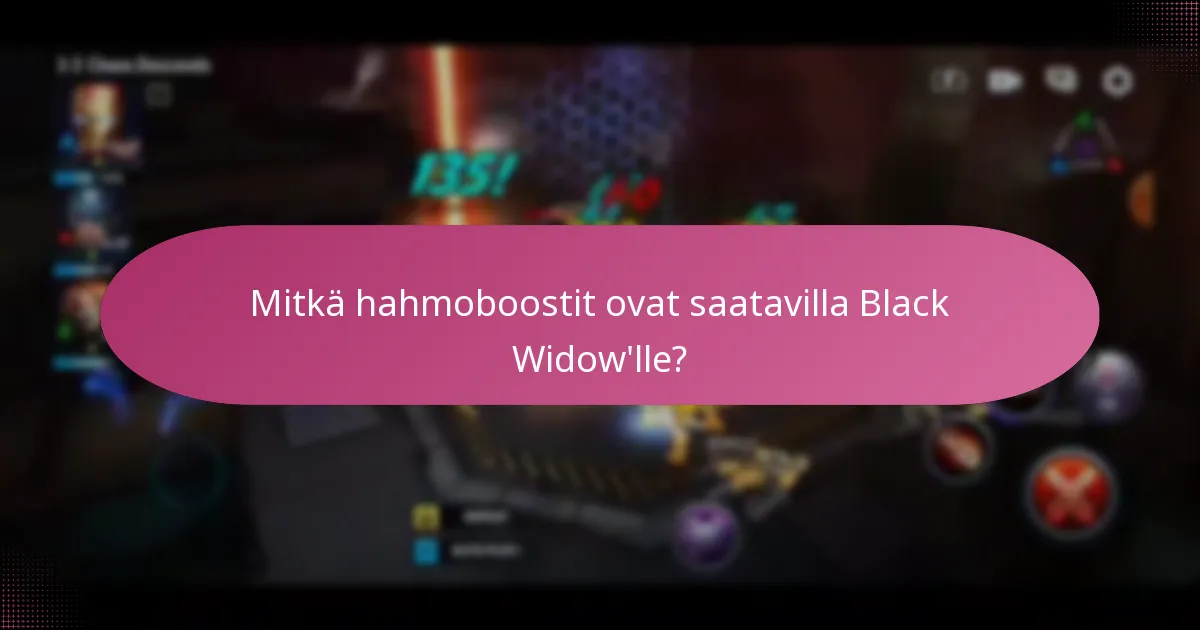 Mitkä hahmoboostit ovat saatavilla Black Widow'lle?